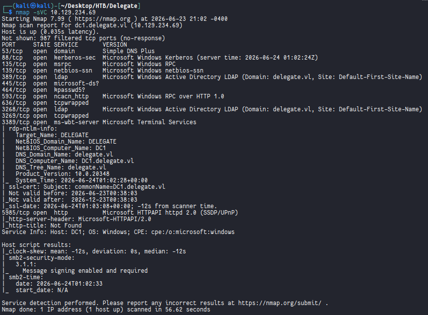 Delegate Nmap